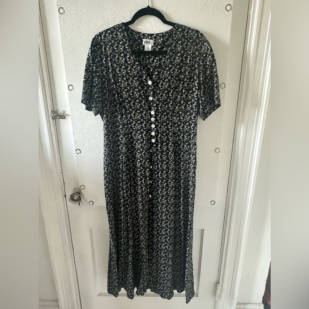 J.B.S Vintage 80s floral button front Maxi Dress